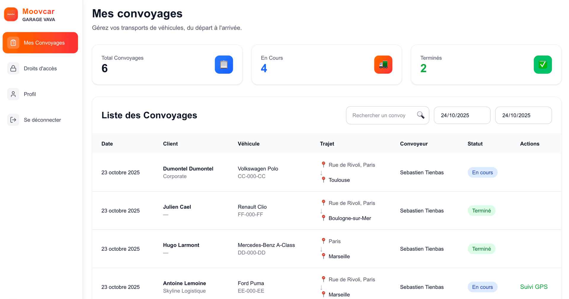 Illustration de la page convoyage